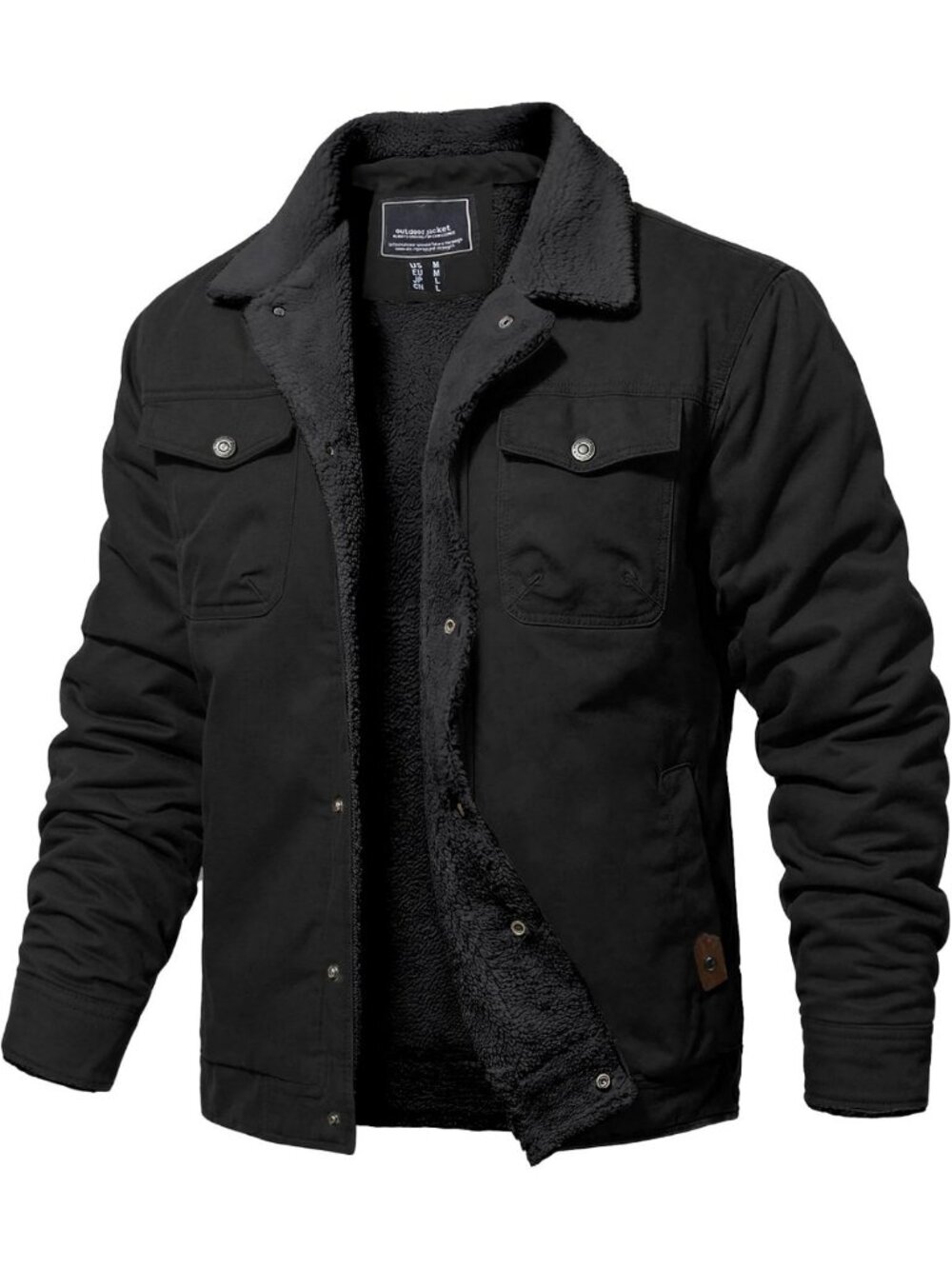 Thick Warm Fleece Lined Men's Winter Jacket | Cozy Trucker Cargo Coat